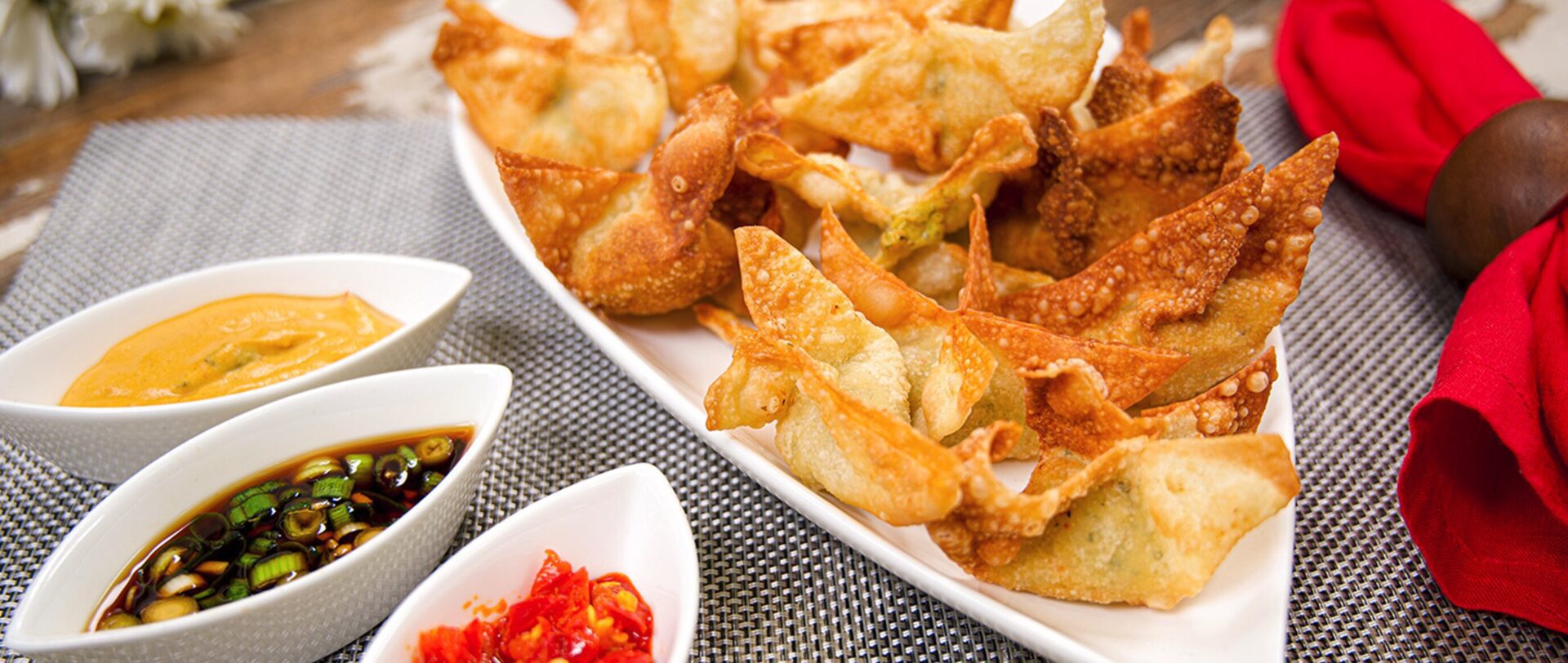 Carmelina Spicy Chickpea and Crab Wontons Carmelina Spicy Chickpea and Crab Wontons