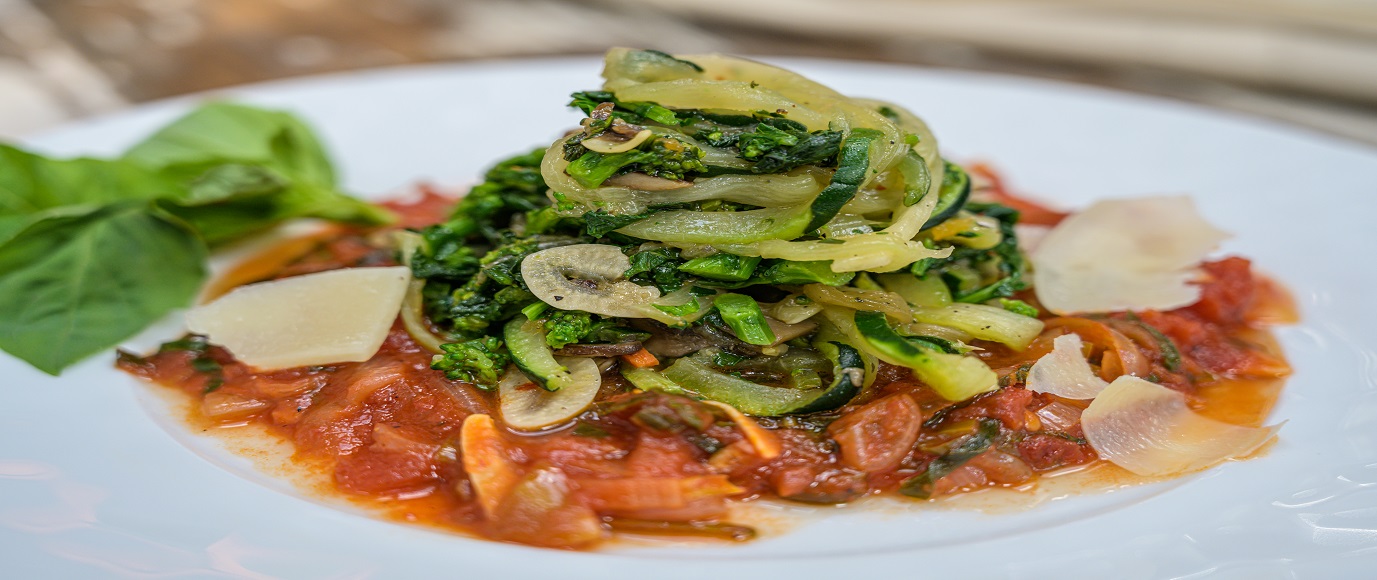 Spiralized Veggie Noodles with Spicy Pomodorini Sauce